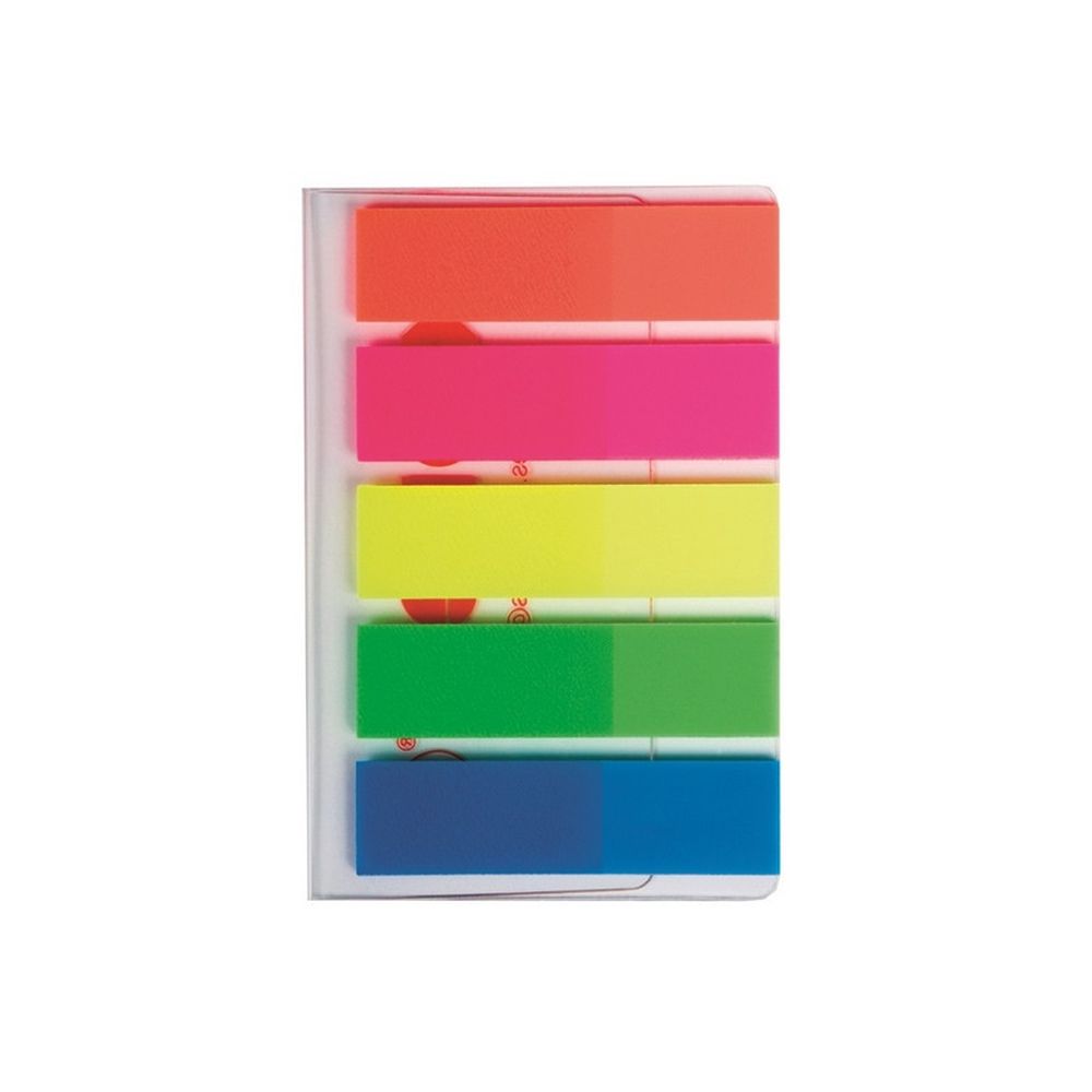 Набор закладок из пластика Kores-film, 12*45 мм, 5 цветов по 25 листов