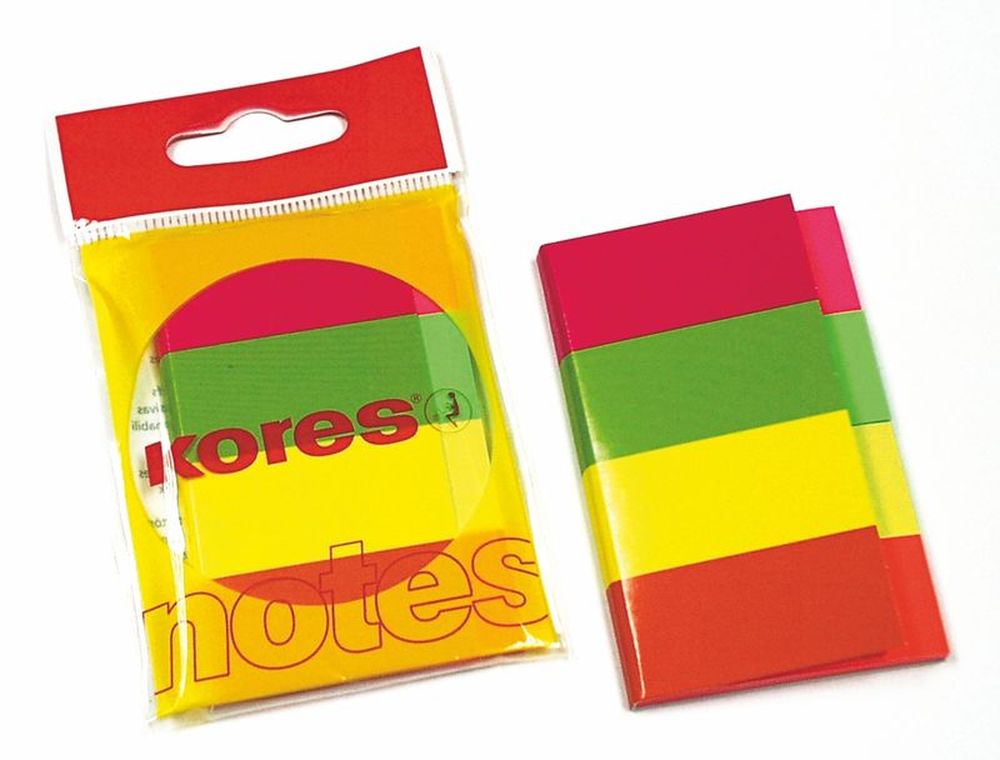 Набор закладок из бумаги Kores Index, 20*50 мм, 4 цвета по 35 листов