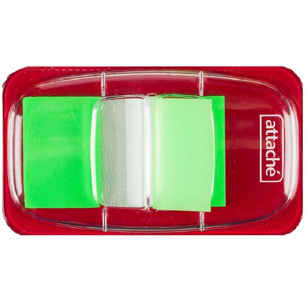 Клейкие закладки пластиковые 1цв.по 25л. 25ммх45 зелен Attache