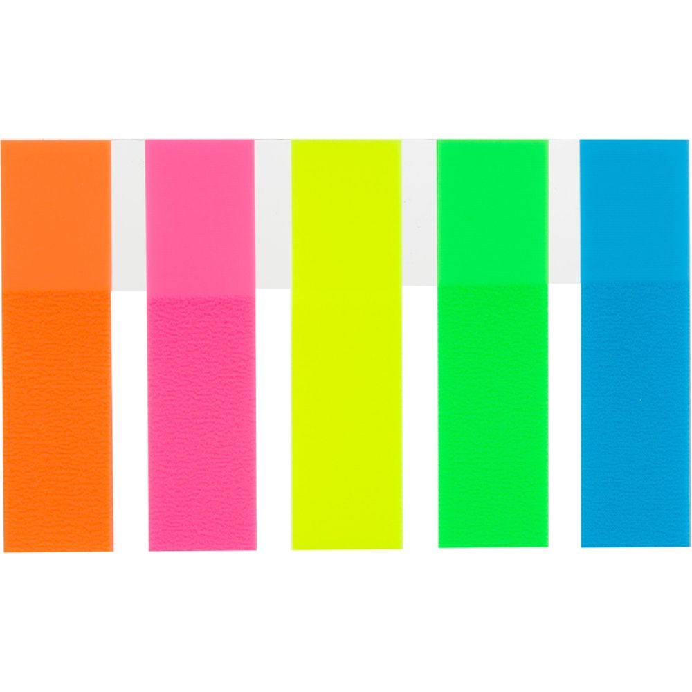 Клейкие закладки пластиковые 5цв.по 20л. 12ммх45 Attache