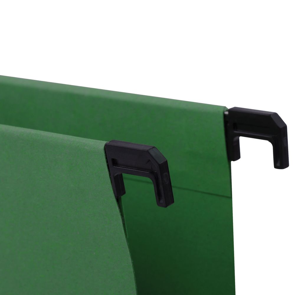 Подвесные папки А4/Foolscap (406х245 мм), до 80 листов, КОМПЛЕКТ 10 шт., зеленые, картон, BRAUBERG (Италия)