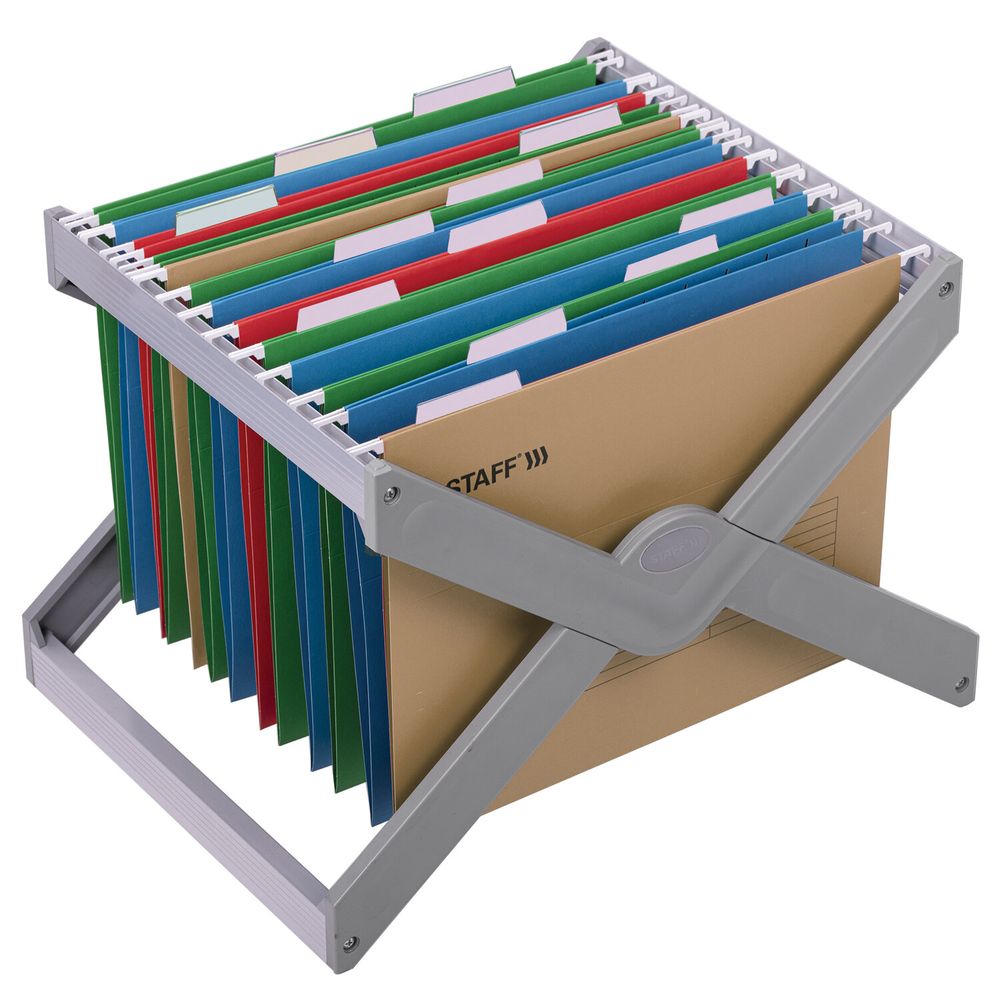 Подвесные папки А4 (350х240 мм) до 80 л., КОМПЛЕКТ 10 шт., крафт-картон, STAFF