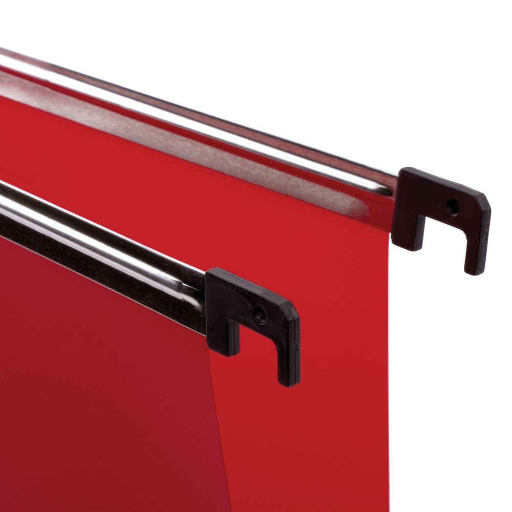 Подвесные папки А4 (350х245 мм), до 80 листов, КОМПЛЕКТ 5 шт., пластик, красные, BRAUBERG (Италия)