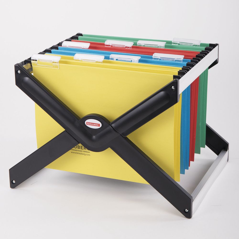 Подставка для подвесных папок BRAUBERG (Италия), до 40 папок А4/Foolscap, 410х285х310 мм, черная