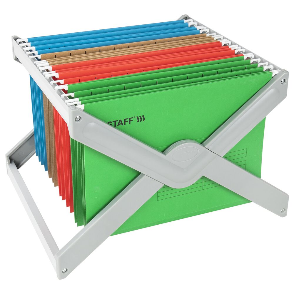 Подставка для подвесных папок STAFF, до 50 папок А4 / Foolscap, 406х307х290 мм, серая