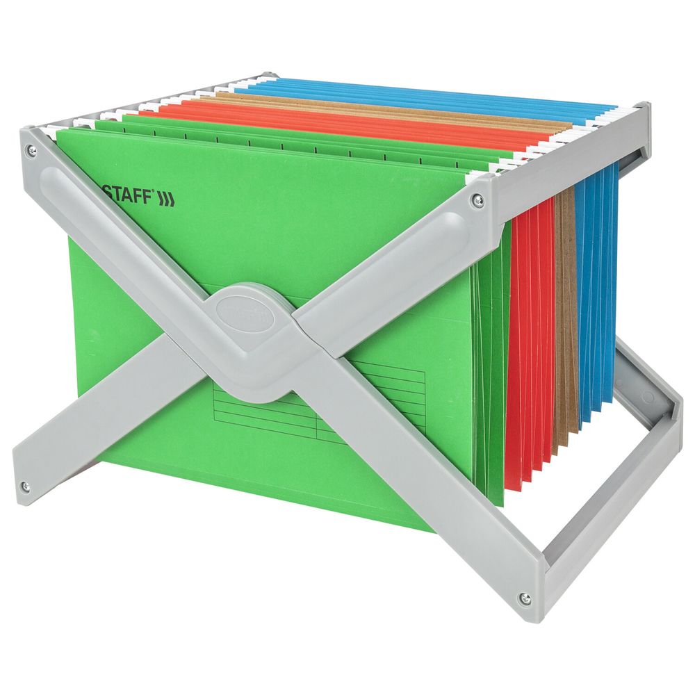Подставка для подвесных папок STAFF, до 50 папок А4 / Foolscap, 406х307х290 мм, серая