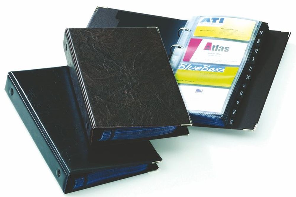 Визитница Durable Visifix, 200 карт, ПВХ, на кольцах, 255*145 мм, коричневый