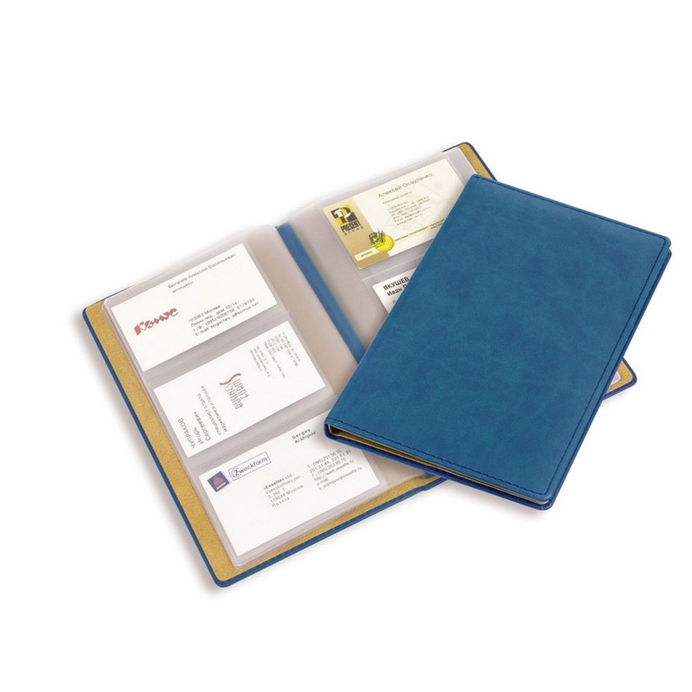 Визитница на 72 карточек ATTACHE Вива, 133х202, синяя