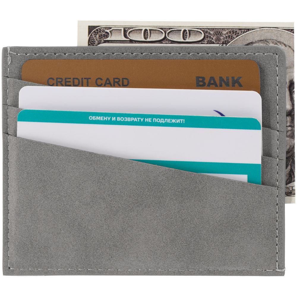 Чехол для карточек Nubuk, серый