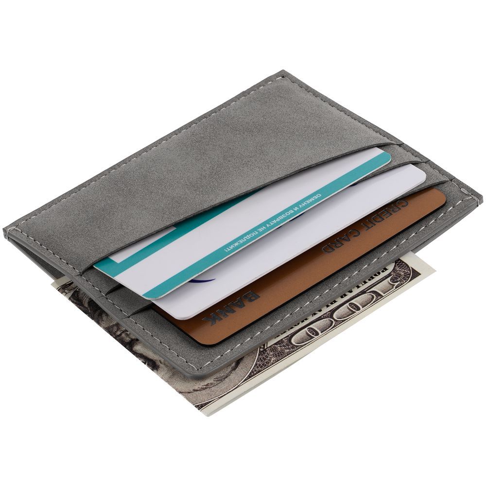 Чехол для карточек Nubuk, серый