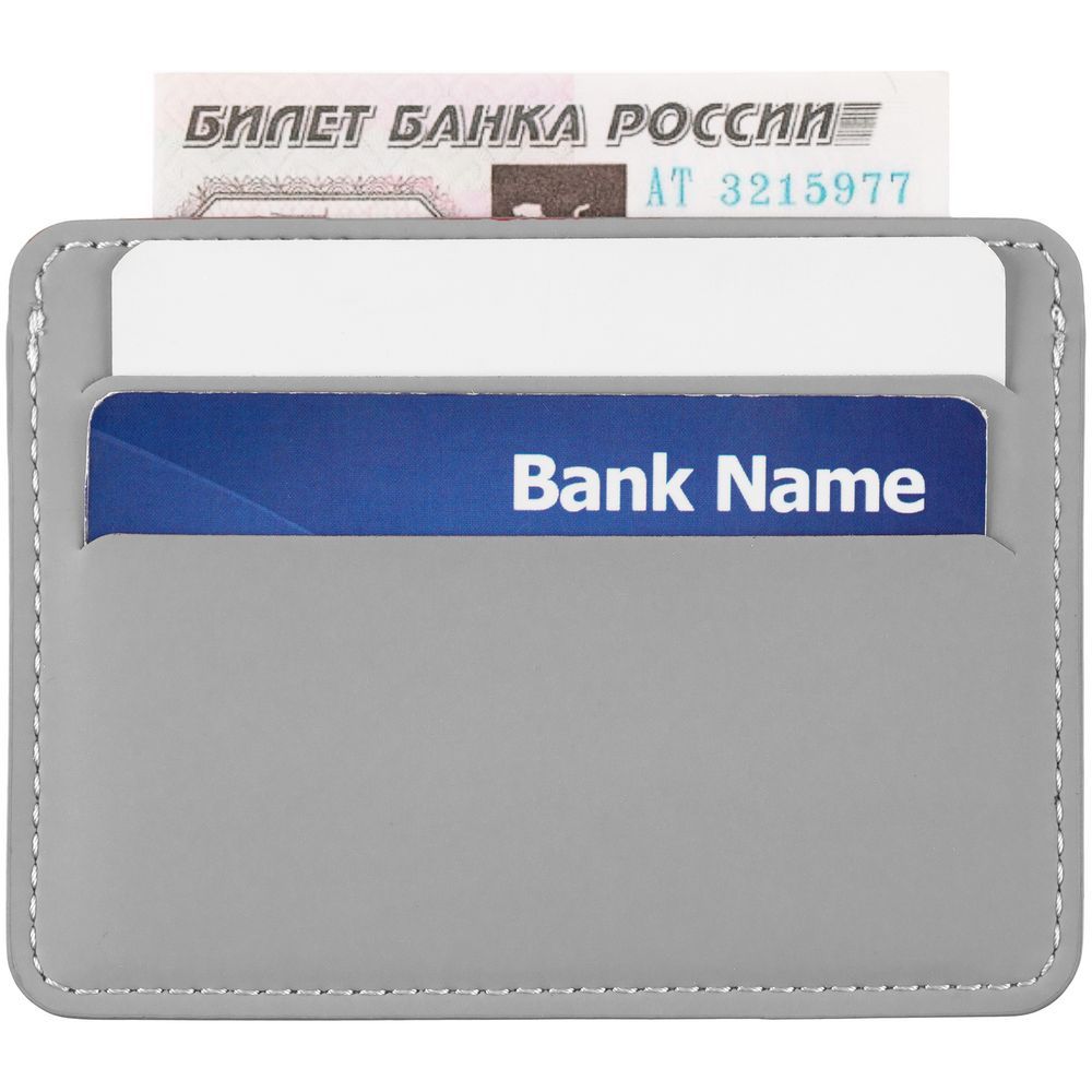 Чехол для карточек Shall Simple серый