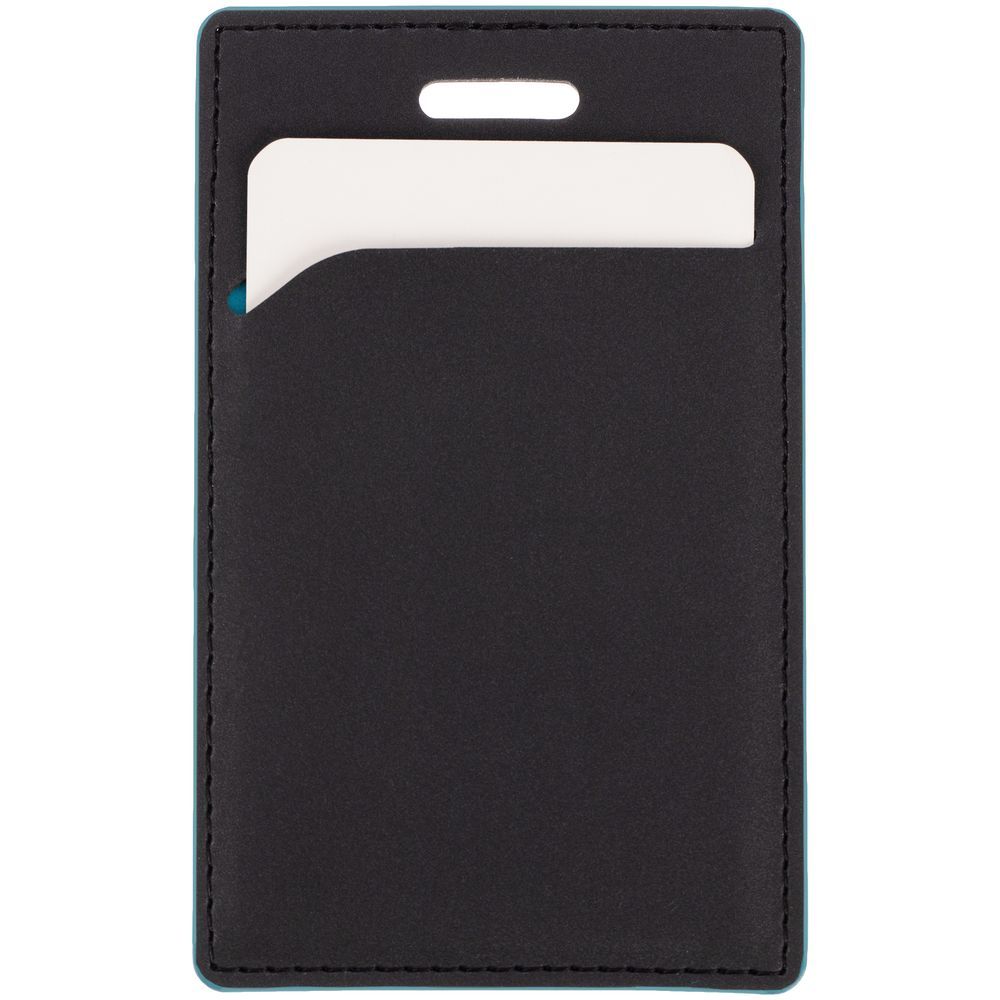 Чехол для пропуска Multimo черный с бирюзовым