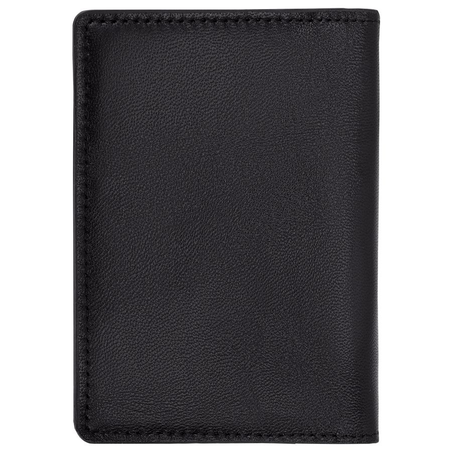 Обложка для паспорта и документов 7 в 1 натуральная кожа, без тиснения, черная, BRAUBERG
