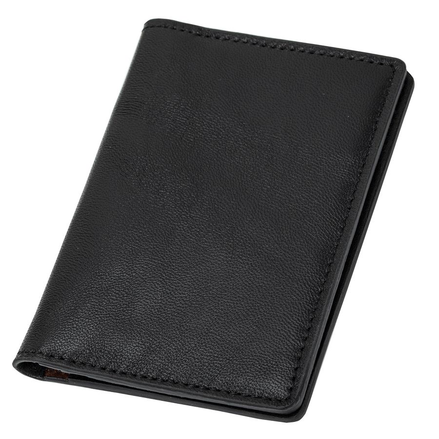 Обложка для паспорта и документов 7 в 1 натуральная кожа, без тиснения, черная, BRAUBERG