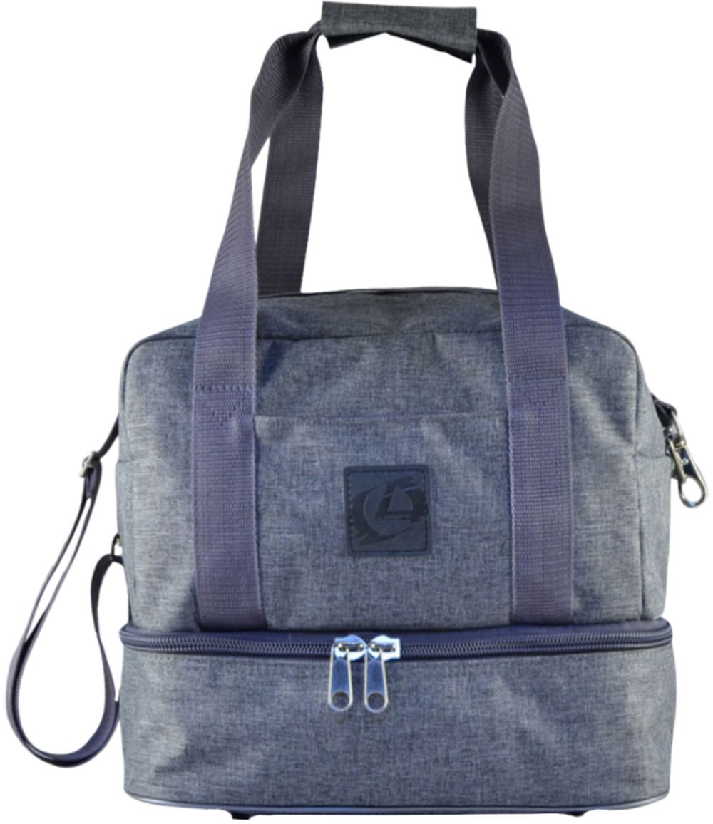 Сумка Lamark Travel, 34х30х25 см, два отд., карман внутри, карман снаружи на молнии, ремень наплечный, ножки, цвет серый