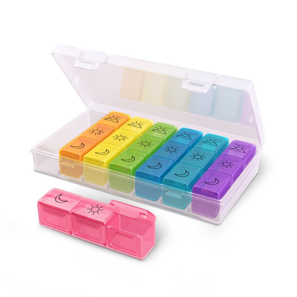 ТАБЛЕТНИЦА / Контейнер-органайзер для лекарств и витаминов, 7 дней/3 приема BOX, DASWERK