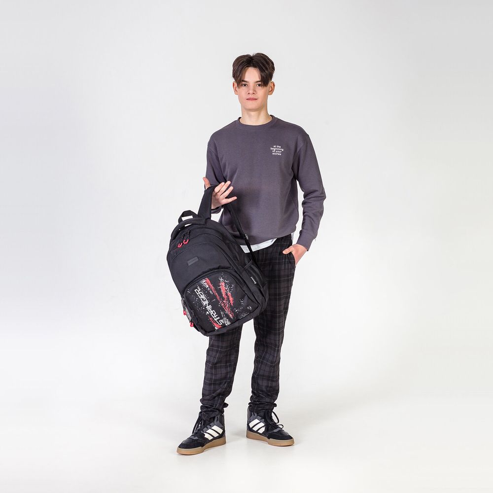 Рюкзак BRAUBERG CONCEPT универсальный, 2 отделения, светоотражающий принт, Stranger, 45х30х18 см