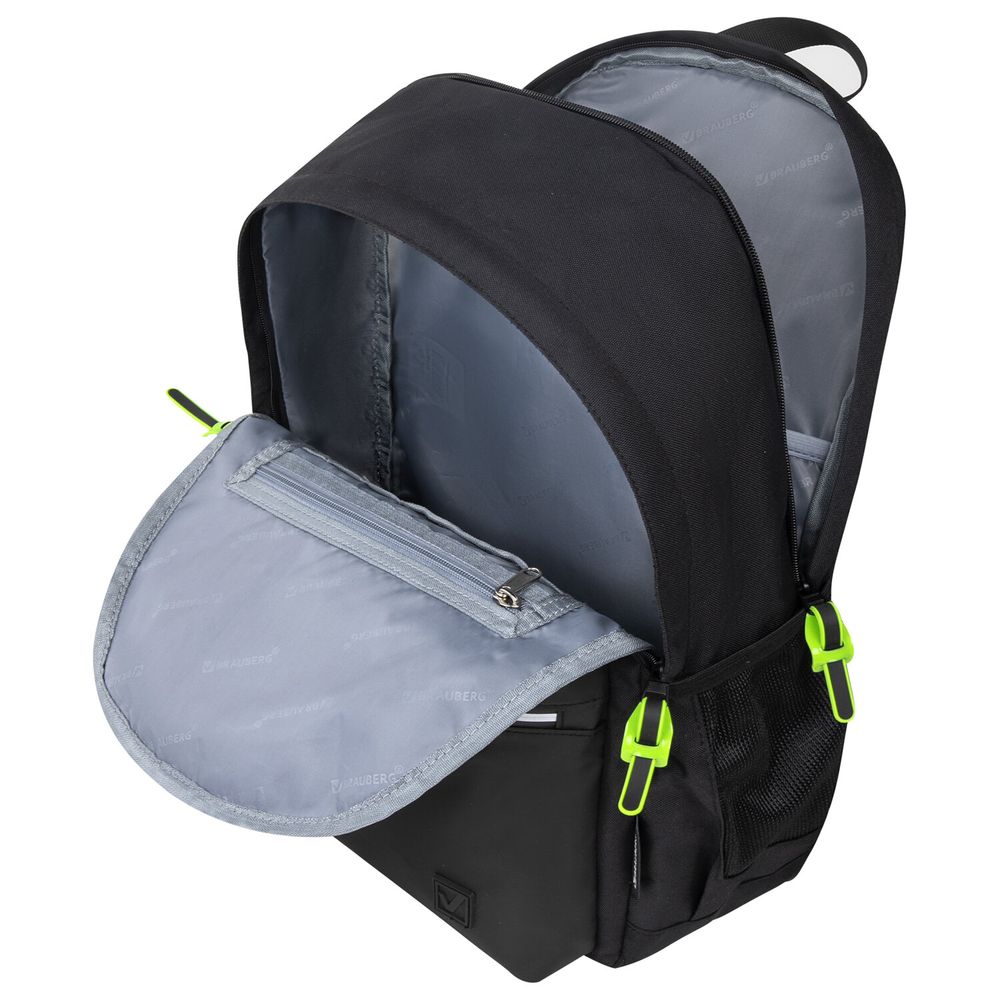 Рюкзак BRAUBERG FASHION CITY универсальный, 2 отделения, "Virtual sneaker", черный, 46х31х15 см