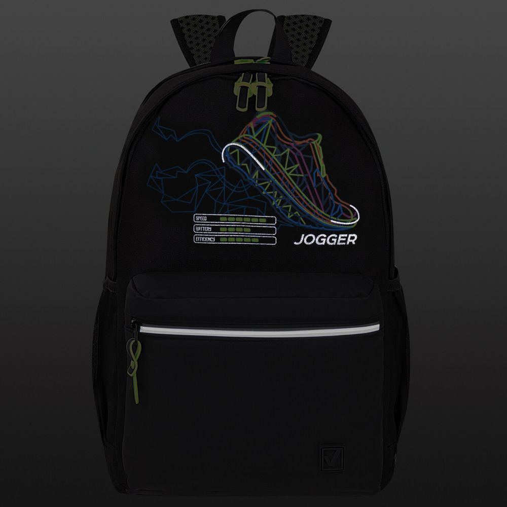 Рюкзак BRAUBERG FASHION CITY универсальный, 2 отделения, "Virtual sneaker", черный, 46х31х15 см