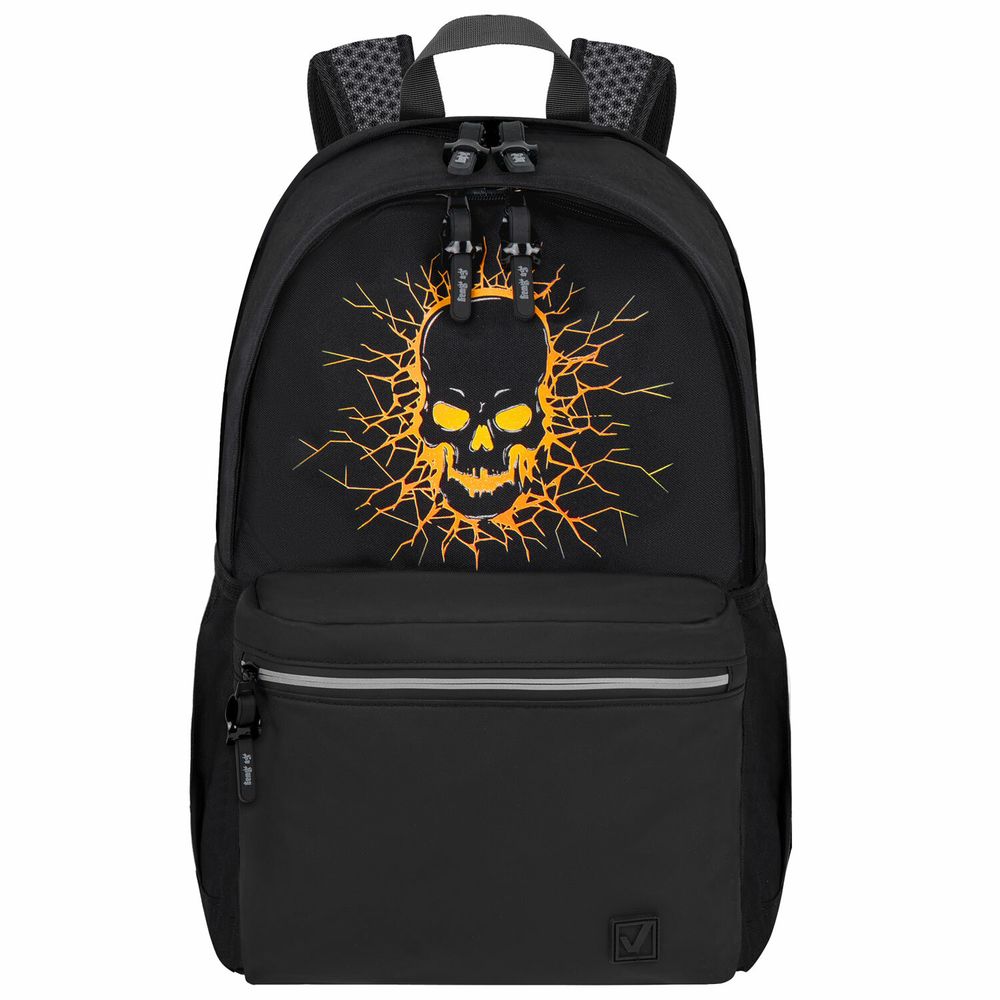 Рюкзак BRAUBERG FASHION CITY универсальный, 2 отделения, Skull, черный, 46х31х15 см