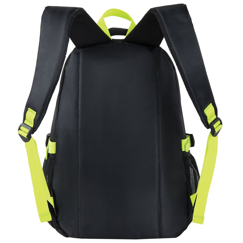 Рюкзак BRAUBERG HIGH SCHOOL универсальный, 3 отделения, "Акцент", черный/салатовый, 46х31х18 см