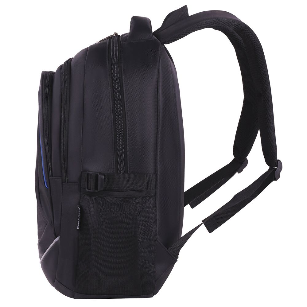 Рюкзак BRAUBERG HIGH SCHOOL универсальный, 3 отделения, "Выбор", черный/синий, 46х31х18 см