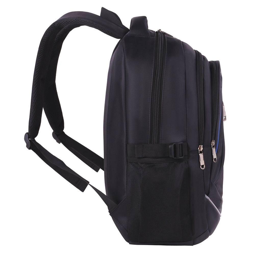 Рюкзак BRAUBERG HIGH SCHOOL универсальный, 3 отделения, "Выбор", черный/синий, 46х31х18 см