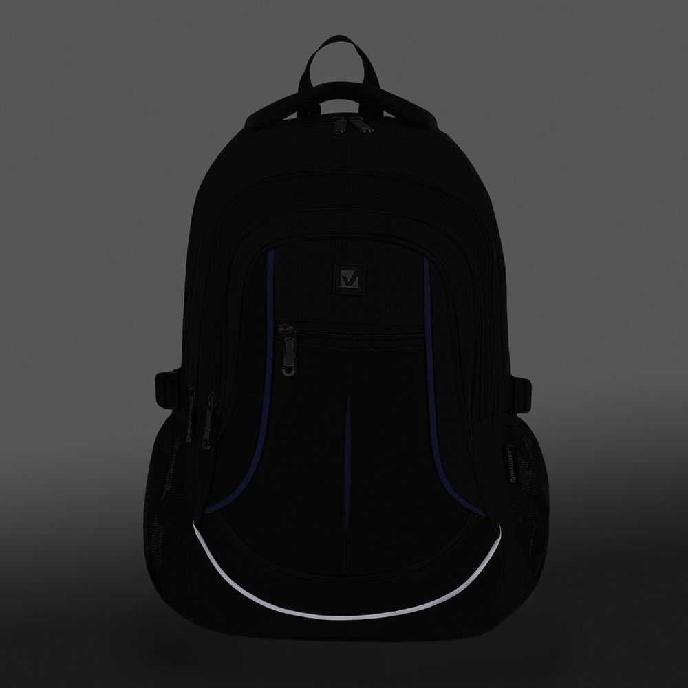 Рюкзак BRAUBERG HIGH SCHOOL универсальный, 3 отделения, "Выбор", черный/синий, 46х31х18 см