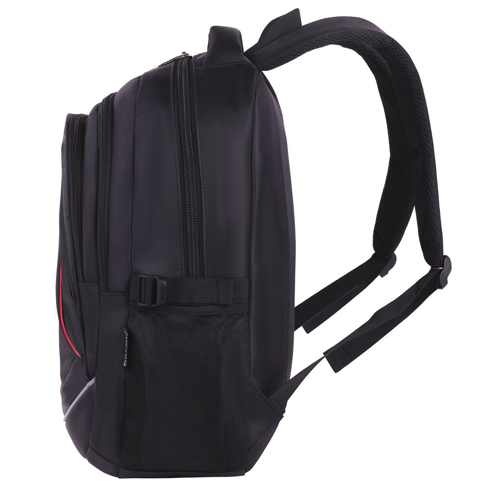 Рюкзак BRAUBERG HIGH SCHOOL универсальный, 3 отделения, "Легенда", черный/красный, 46х31х18 см