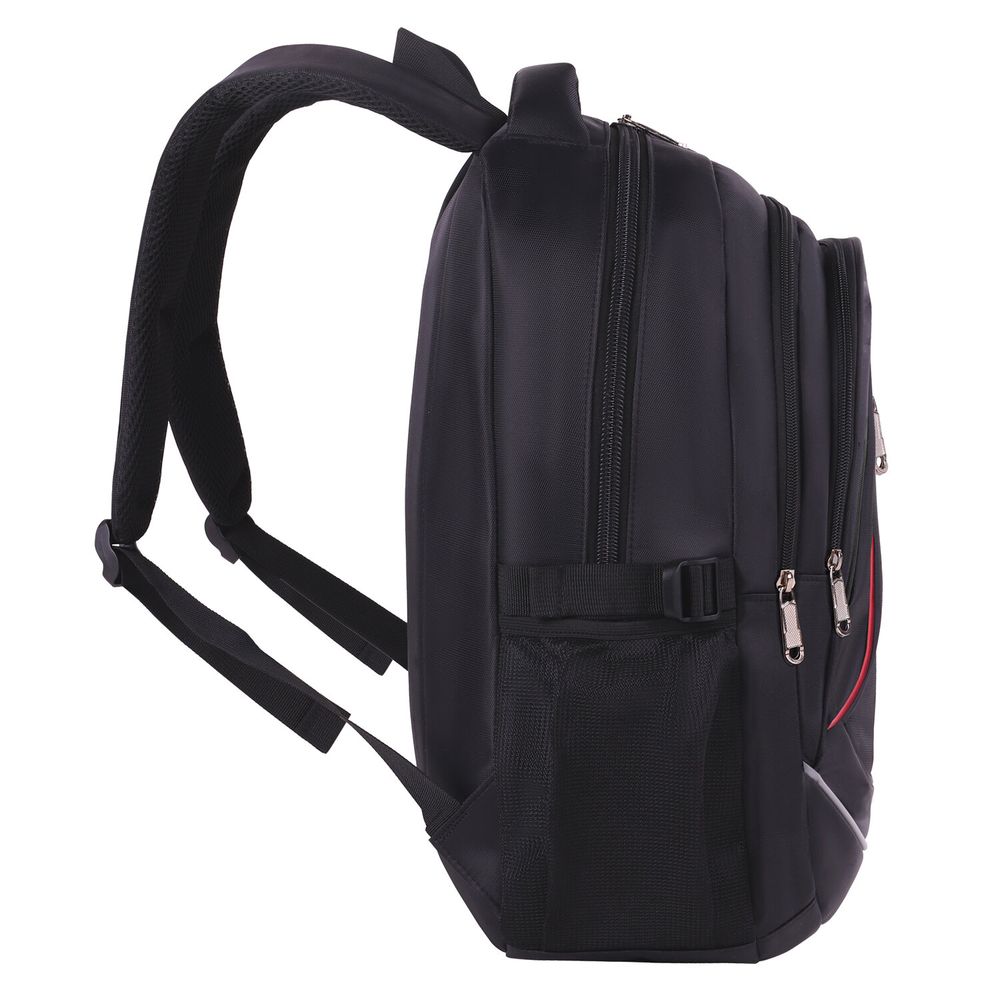 Рюкзак BRAUBERG HIGH SCHOOL универсальный, 3 отделения, "Легенда", черный/красный, 46х31х18 см