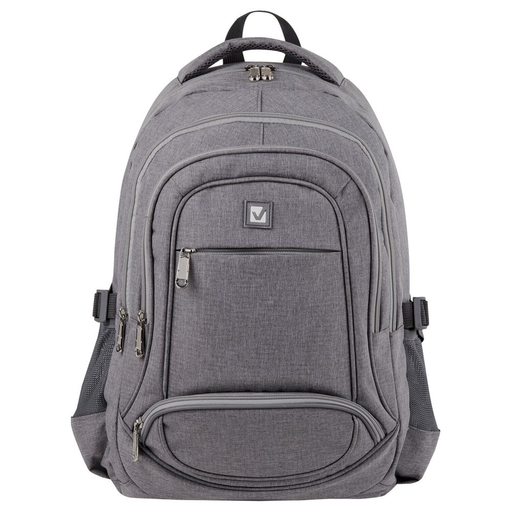 Рюкзак BRAUBERG HIGH SCHOOL универсальный, 3 отделения, "Туман", светло-серый, 46х31х18 см