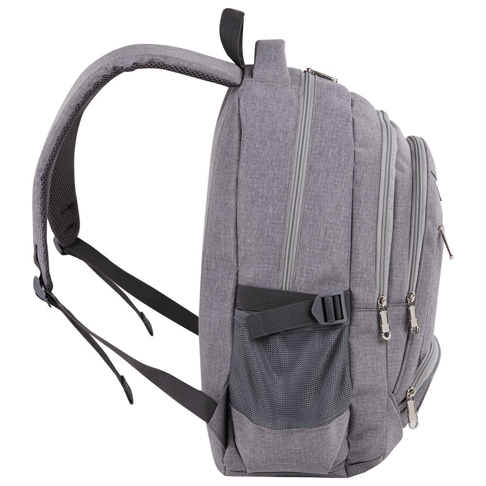 Рюкзак BRAUBERG HIGH SCHOOL универсальный, 3 отделения, "Туман", светло-серый, 46х31х18 см