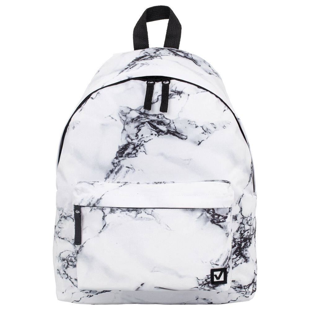 Рюкзак BRAUBERG СИТИ-ФОРМАТ универсальный, "White marble", бело-черный, 41х32х14 см
