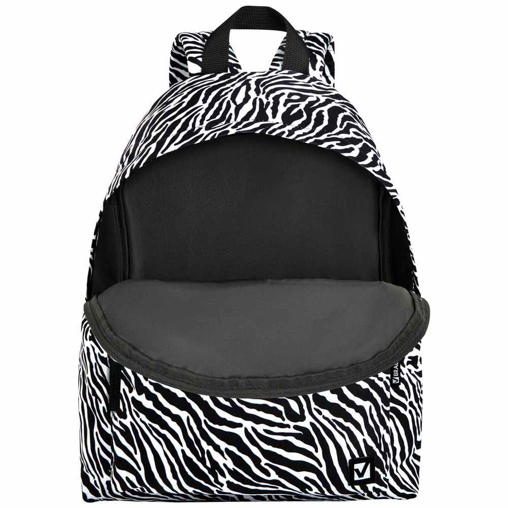 Рюкзак BRAUBERG СИТИ-ФОРМАТ универсальный, "Zebra", белый/черный, 41х32х14 см