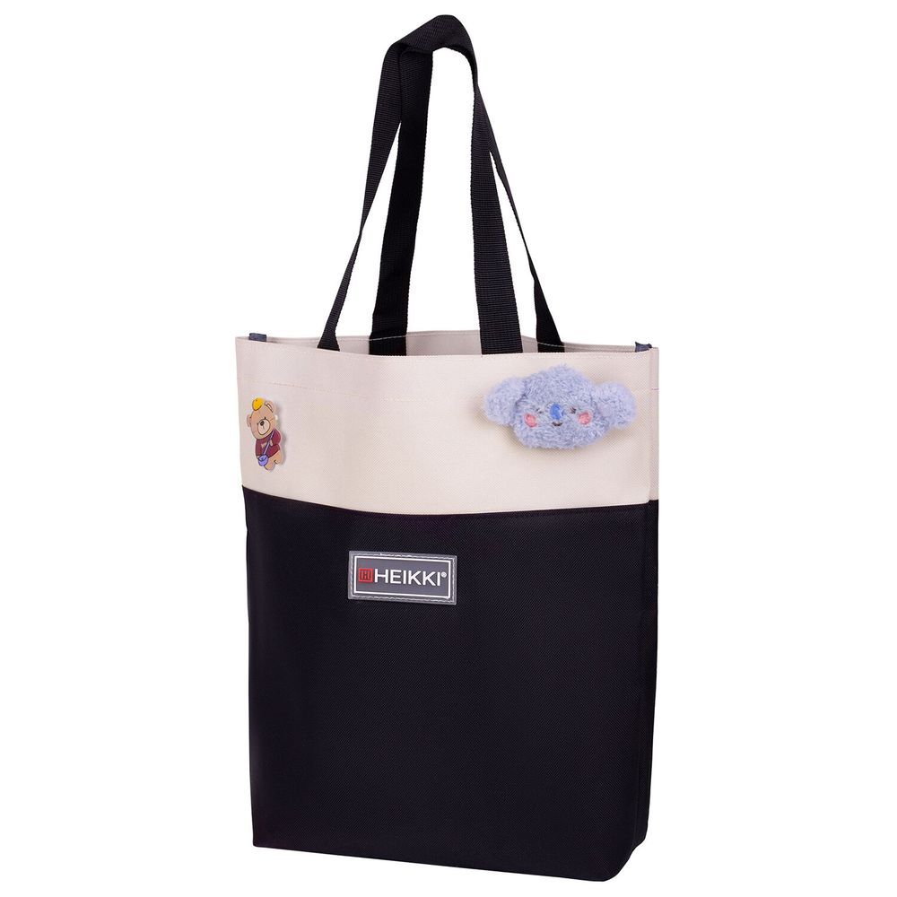 Рюкзак HEIKKI COMBO (ХЕЙКИ), сумка-шоппер, косметичка, пенал В ПОДАРОК, бело-черный, 42х30х14 см