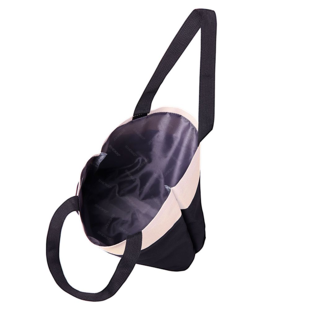 Рюкзак HEIKKI COMBO (ХЕЙКИ), сумка-шоппер, косметичка, пенал В ПОДАРОК, бело-черный, 42х30х14 см