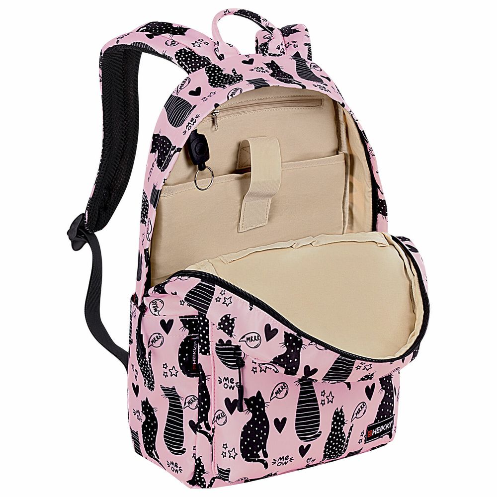 Рюкзак HEIKKI DREAM (ХЕЙКИ) универсальный, с карманом для ноутбука, эргономичный, Cats, 42х26х14 см