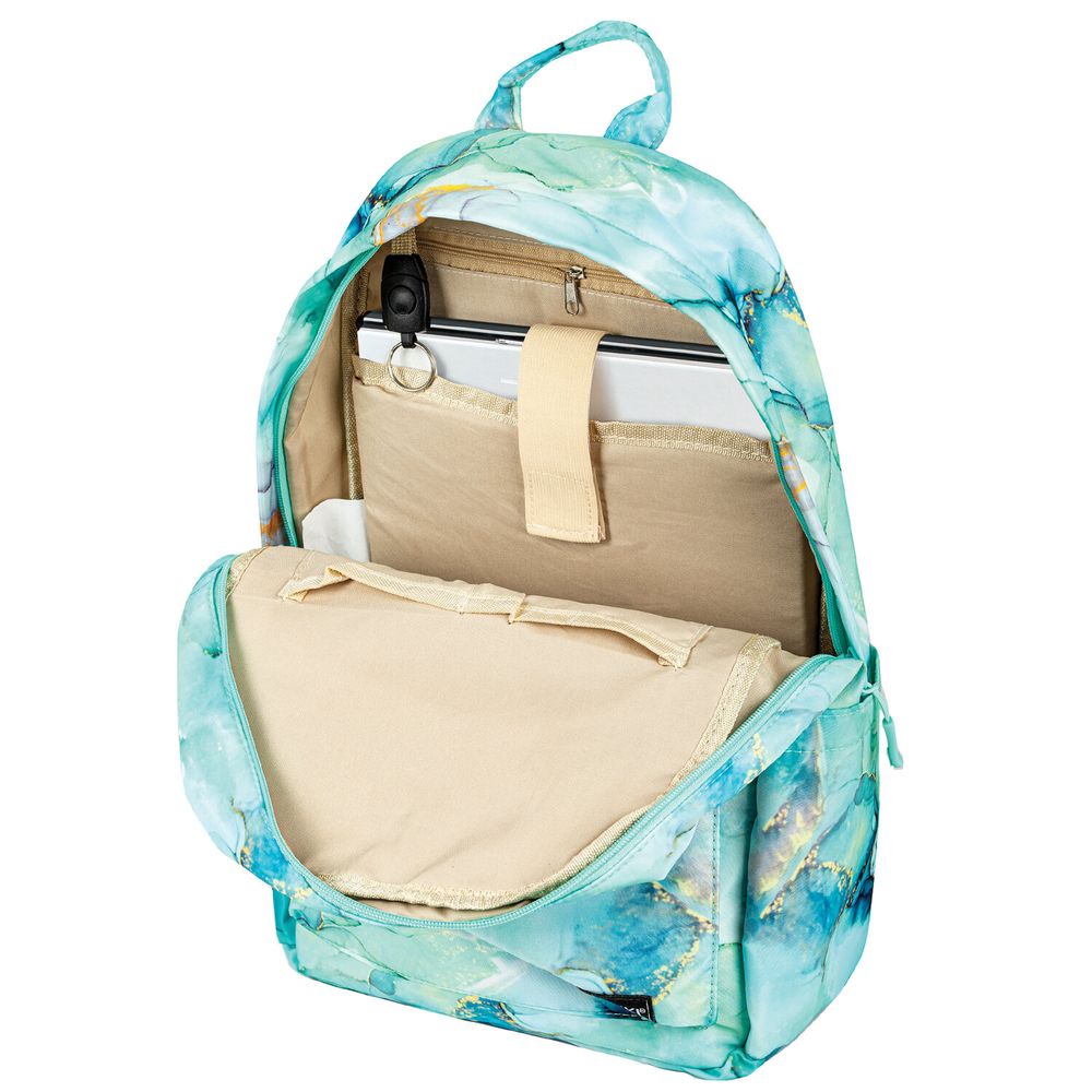 Рюкзак HEIKKI DREAM (ХЕЙКИ) универсальный, с карманом для ноутбука, эргономичный, Mint marble, 42х26х14 см