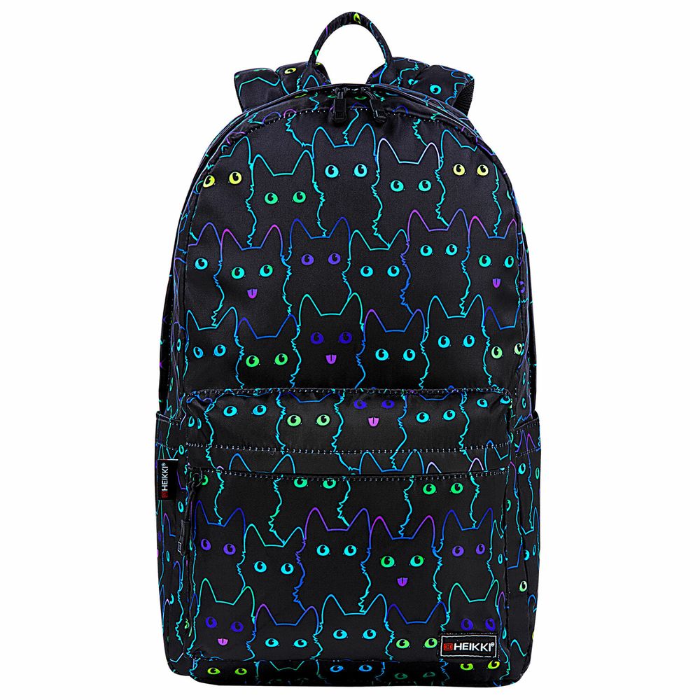 Рюкзак HEIKKI DREAM (ХЕЙКИ) универсальный, с карманом для ноутбука, эргономичный, Neon cats, 42х26х14 см