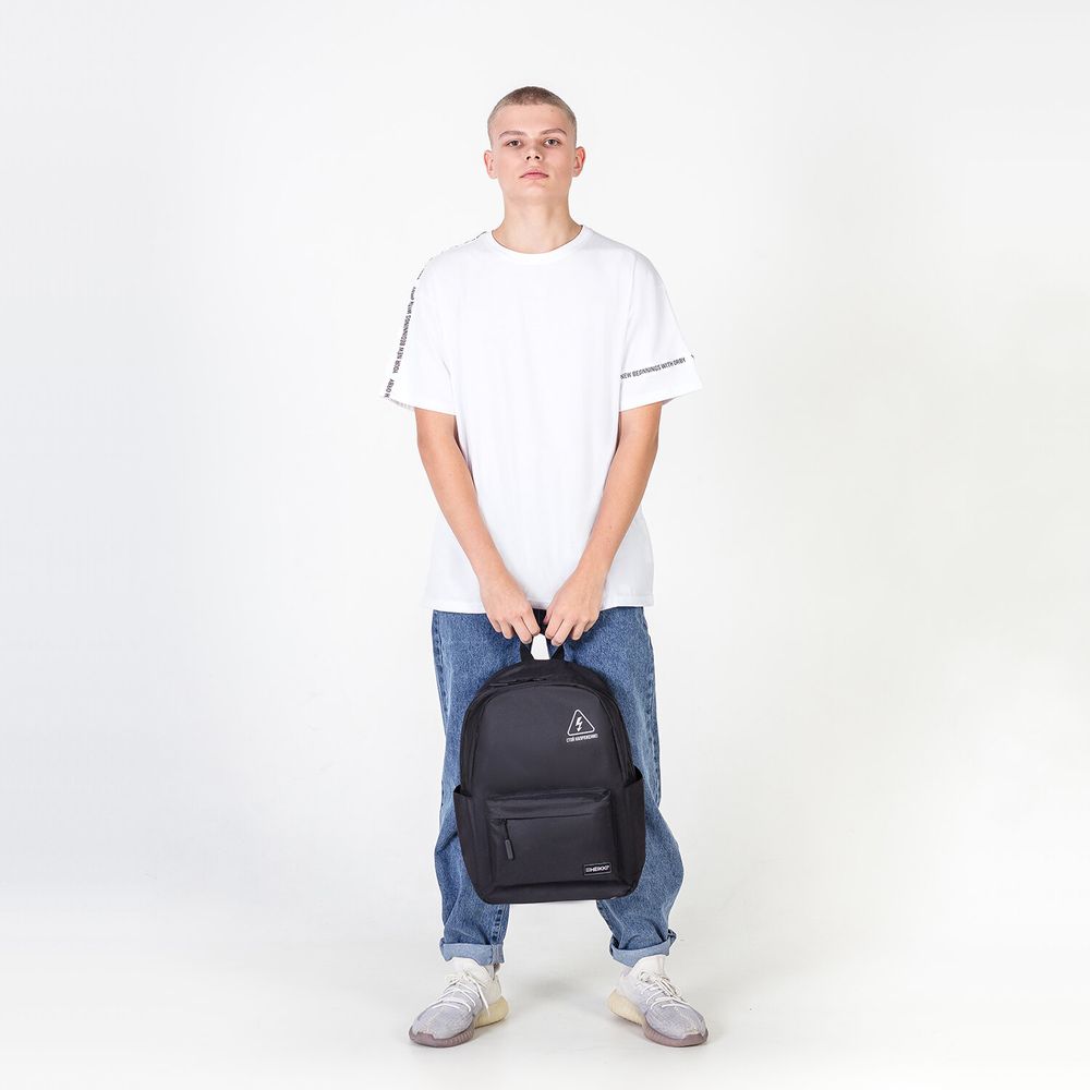 Рюкзак HEIKKI ENERGETIC (ХЕЙКИ) универсальный, эргономичный, Danger, черный, 43х30х16 см