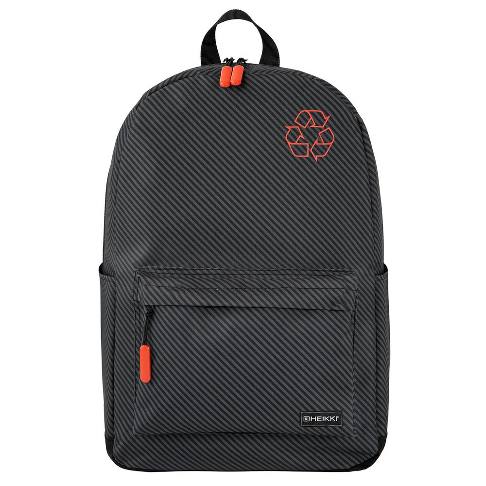 Рюкзак HEIKKI ENERGETIC (ХЕЙКИ) универсальный, эргономичный, Recycle, черно-серый, 43х30х16 см