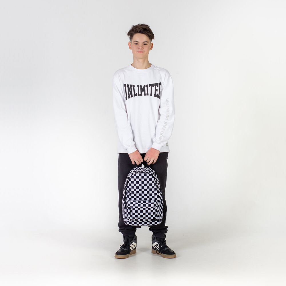 Рюкзак HEIKKI POSITIVE (ХЕЙКИ) универсальный, карман-антивор, Black and White, 42х28х14 см