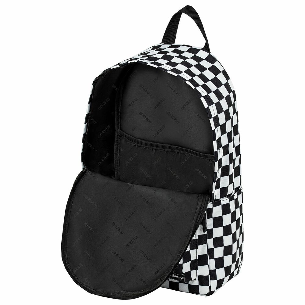 Рюкзак HEIKKI POSITIVE (ХЕЙКИ) универсальный, карман-антивор, Black and White, 42х28х14 см
