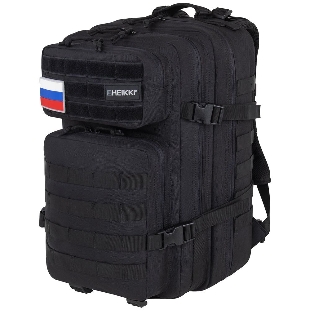 Рюкзак HEIKKI STRATEGY (ХЕЙКИ) тактический, 2 отделения, система Молле, черный, 46х30х20 см
