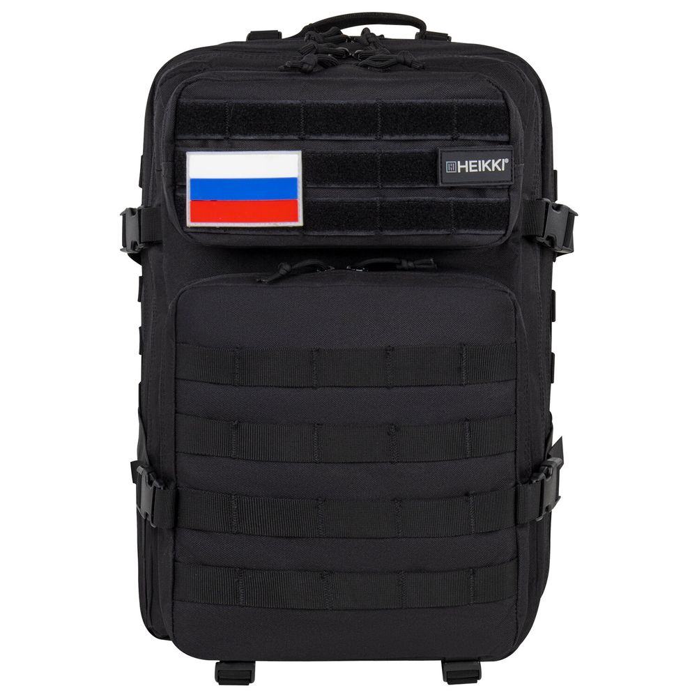 Рюкзак HEIKKI STRATEGY (ХЕЙКИ) тактический, 2 отделения, система Молле, черный, 46х30х20 см