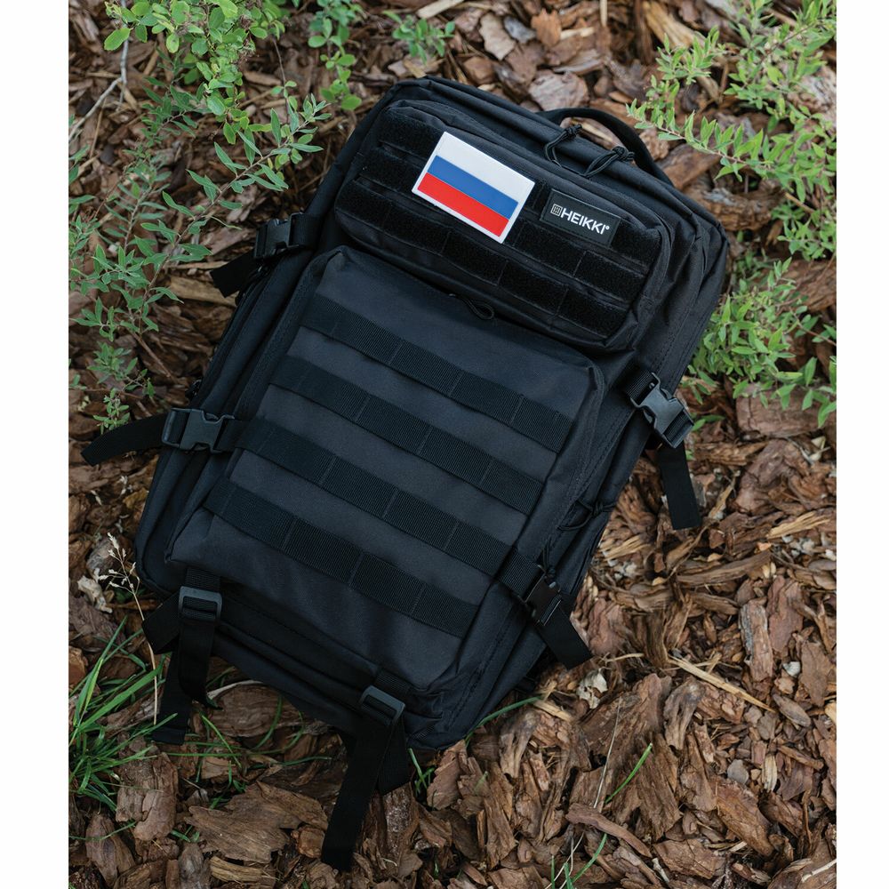 Рюкзак HEIKKI STRATEGY (ХЕЙКИ) тактический, 2 отделения, система Молле, черный, 46х30х20 см
