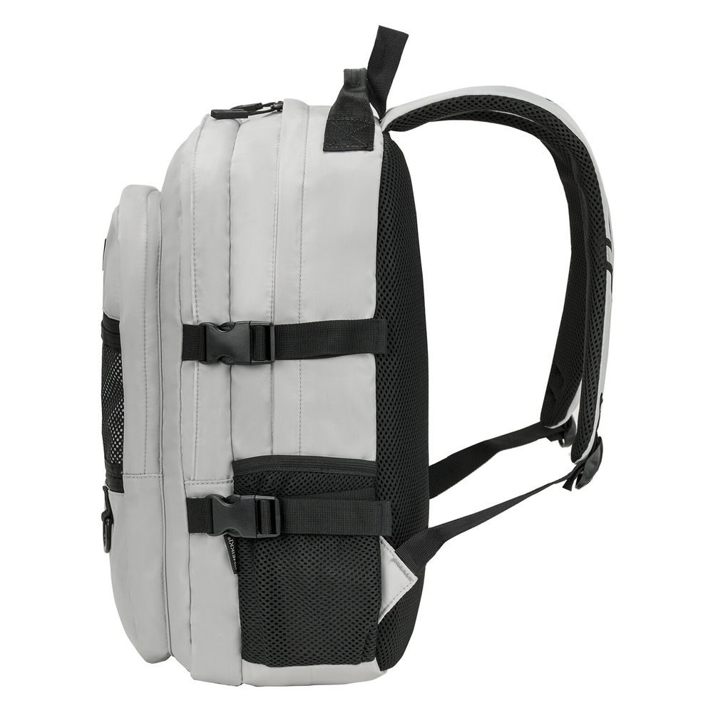 Рюкзак HEIKKI TRILL (ХЕЙКИ) универсальный, 3 отделения, серый с черными вставками, 43х31х14 см