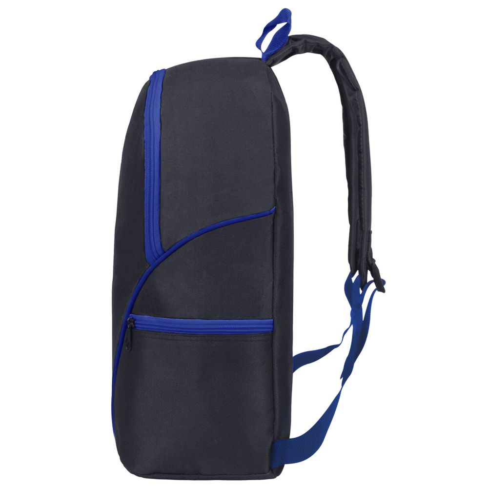 Рюкзак STAFF TRIP универсальный, 2 кармана, черный с синими деталями, 40x27x15,5 см