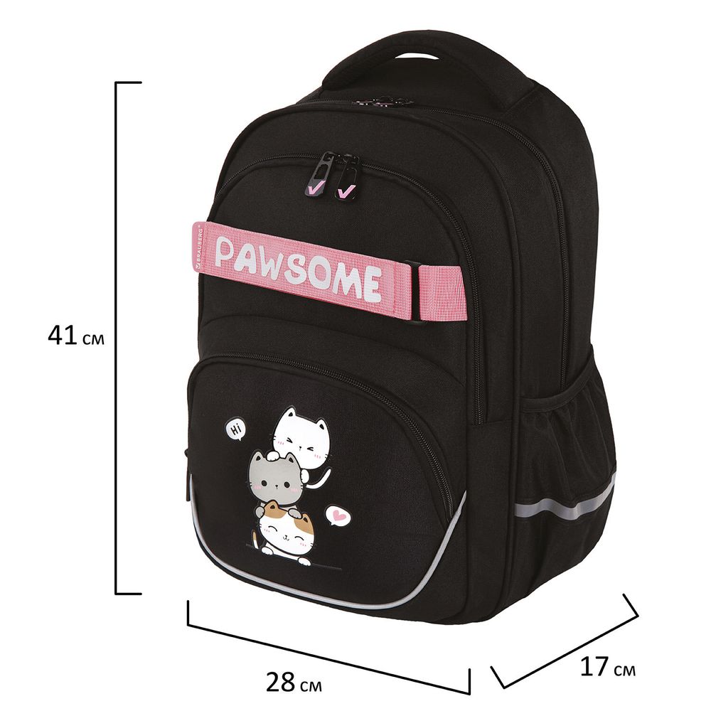 Рюкзак BRAUBERG MOTION, 2 отделения, 3 кармана, "Cat tower", 41х28х17 см