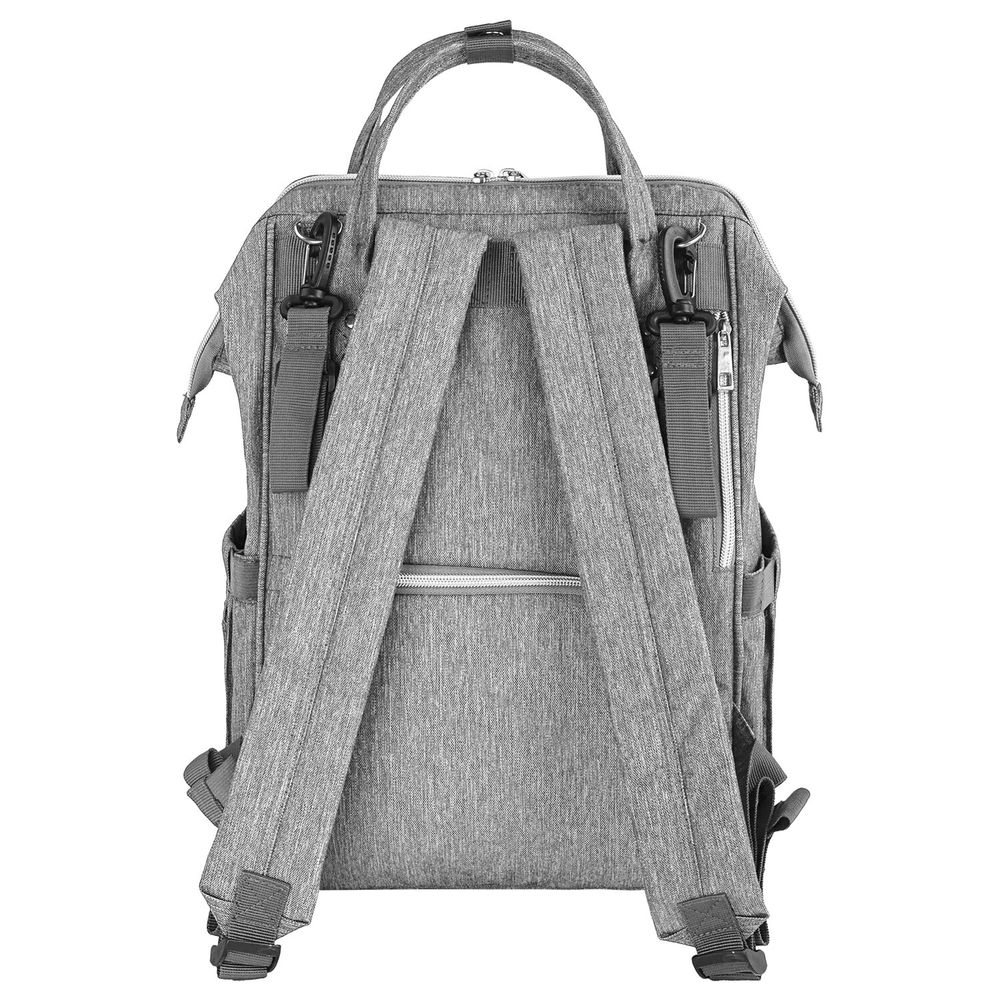 Рюкзак для мамы BRAUBERG MOMMY с ковриком, крепления на коляску, термокарманы, серый, 40x26x17 см